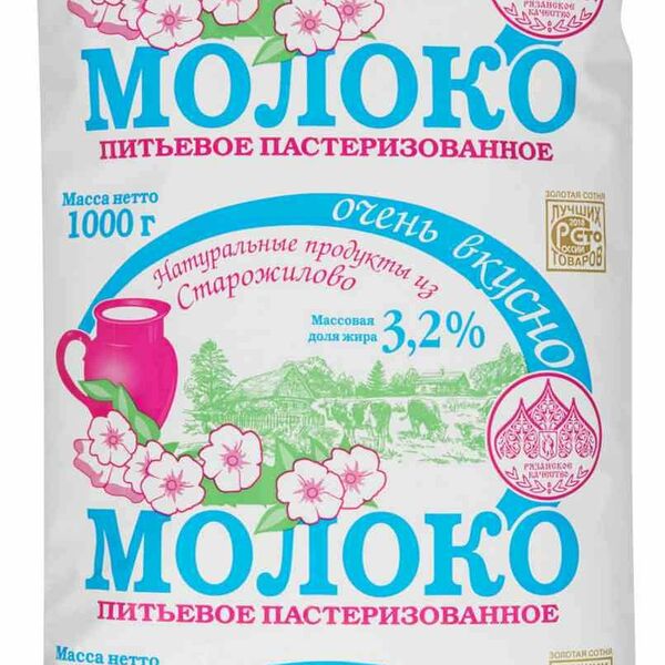 Молоко Продукты Из Старожилово пастеризованное, 3.2%