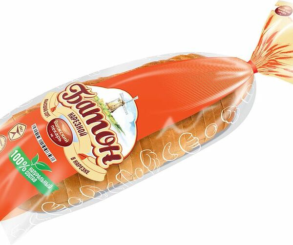 Батон Волжский пекарь Нарезной в нарезке 400 г