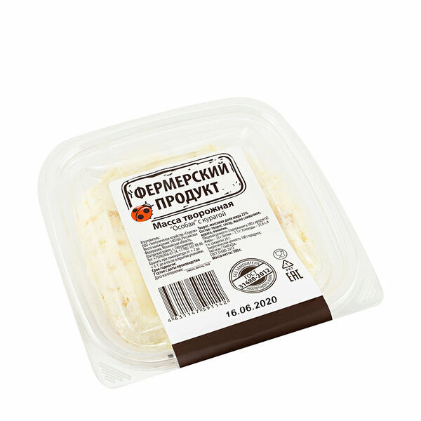 Масса творожная Особая с курагой ТМ Фермерский продукт
