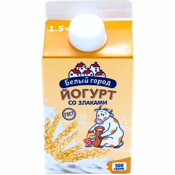 Йогурт Белый Город злаки 1.5%, 500г