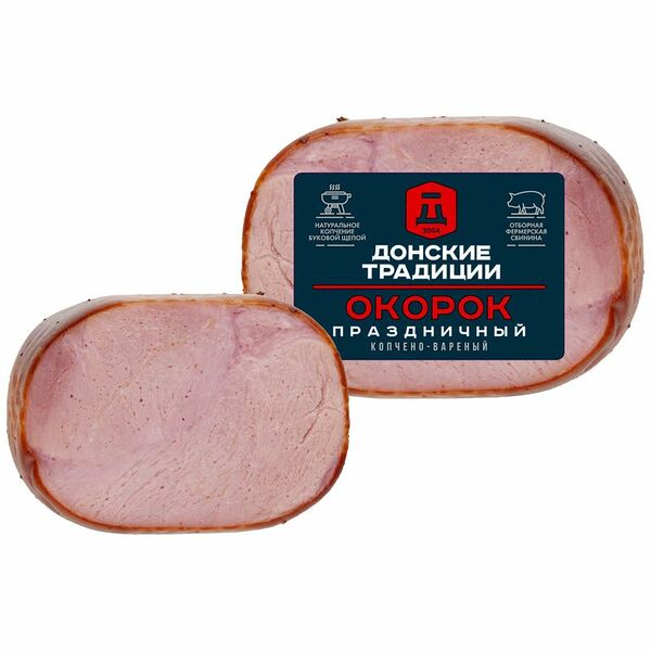 Окорок Донские Традиции Праздничный из свинины копчено-вареный категории А, 270г
