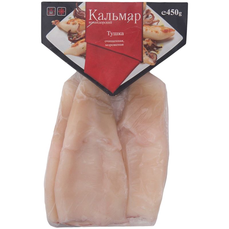 

Кальмар свежемороженый Aqua Produkt командорский тушка 450 г