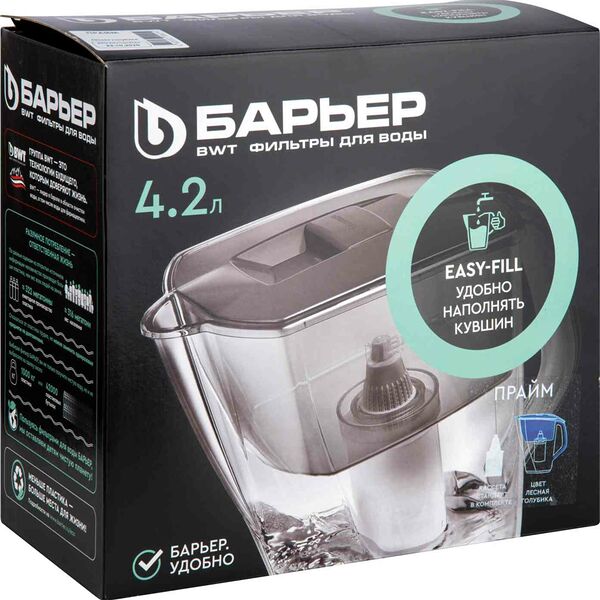 Фильтр-кувшин для очистки воды Барьер Прайм цвет: лесная голубика