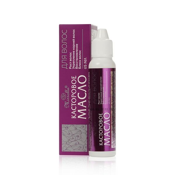 Касторовое масло для волос Mirrolla рост, укрепление корней волос, восстановление, блеск 65мл