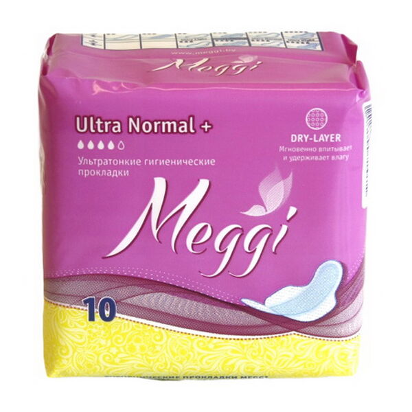 Прокладки женские гигиенические Meggi Ultra Normal PLUS, 10 шт