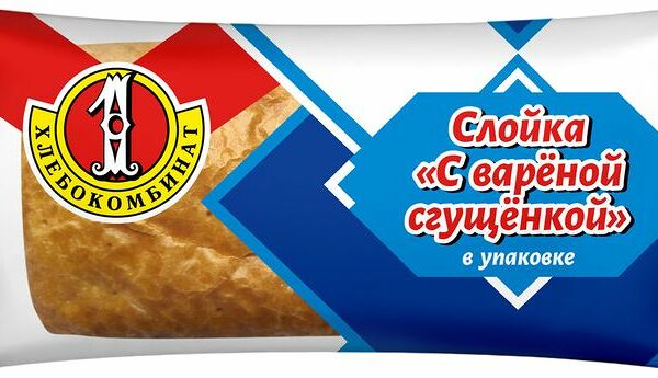 Слойка Первый Хлебокомбинат с вареной сгущенкой 70г