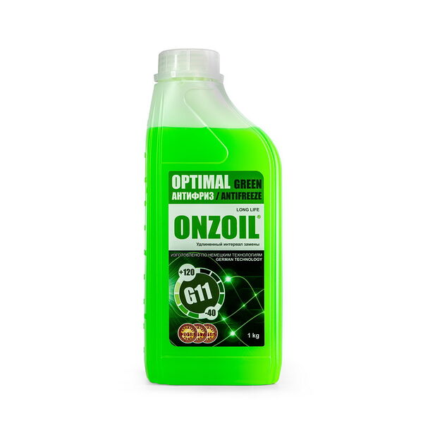 Антифриз ONZOIL Optimal G11 Green 1 кг / 0,9 л