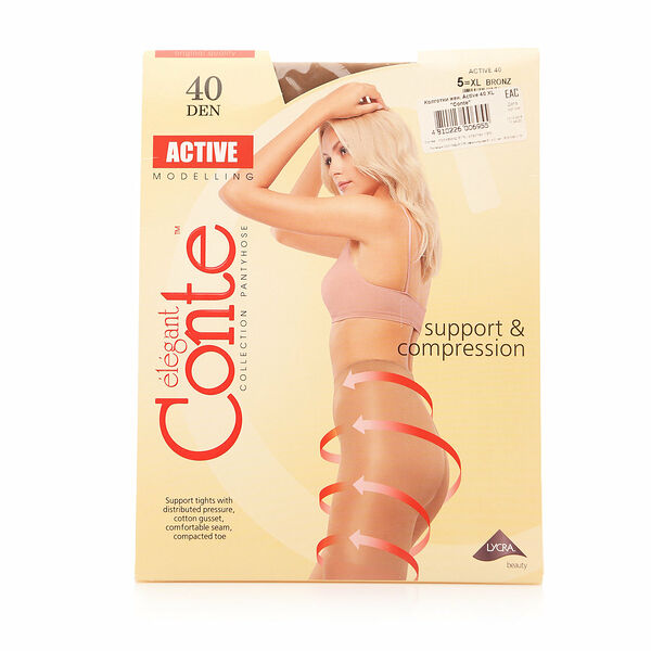 Колготки женские 40 ден active (актив) размер 5XL ТМ Conte (Конте)