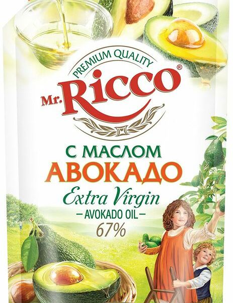 Майонез Mr.Ricco Organic с маслом авокадо 67%, 400мл