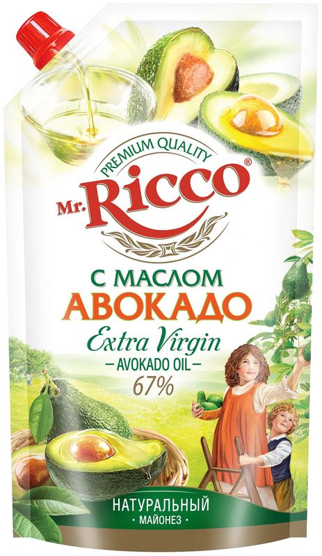 

Майонез Mr.Ricco Organic с маслом авокадо 67%, 400 мл