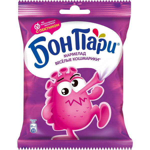 Жевательный мармелад БОН ПАРИ Кошмарики вес 75г Нестле Россия