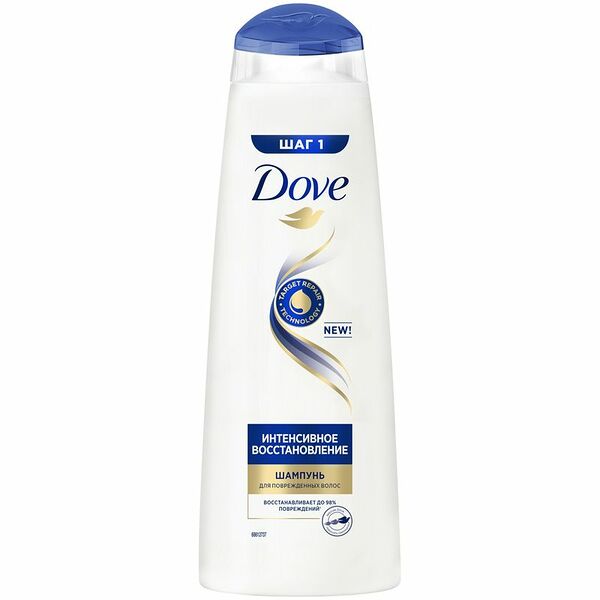 Шампунь Dove для повреждённых волос интенсивное восстановление без парабенов, 380мл