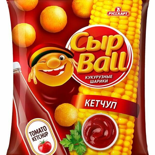 Шарики кукурузные Сыр Ball (Болл) Кетчуп ТМ Русскарт 140 г