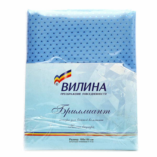 Штора для ванны Бриллант ТМ Вилина 180*180см, цвет в ассортименте