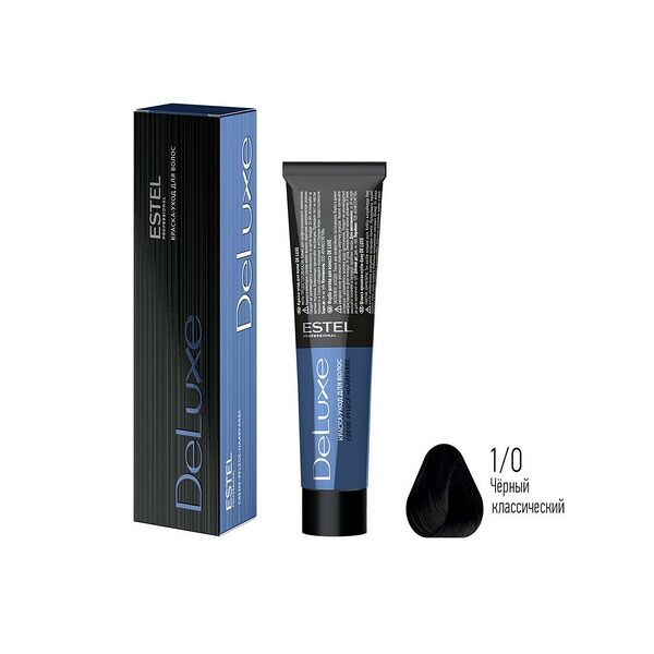 Краска-уход для волос Estel De Luxe 1/0 Черный классический