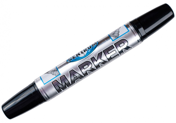 Маркер перманентный Centrum двусторонний черный