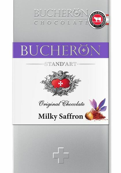 Шоколад молочный Bucheron с шафраном и орехами, 100г