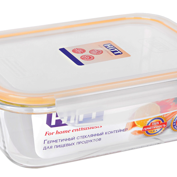Контейнер стеклянный с герметичной пластиковой крышкой ТМ Hitt (Хитт)