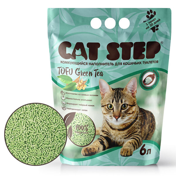 Наполнитель для кошачьих туалетов Cat Step Tofu Green Tea