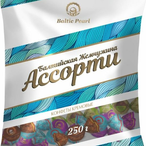 Конфеты Балтийская Жемчужина Ассорти Трюфель, Капучино, Кокос, Ореховый Десерт 250г