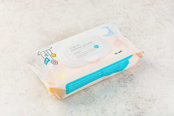 Салфетки влажные детские 64 шт/уп