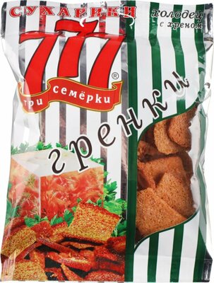 Гренки ржано-пшеничные Три Семёрки Холодец с хреном 50 г