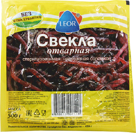 Свекла стер. соломка вареная вес 0,5кг.