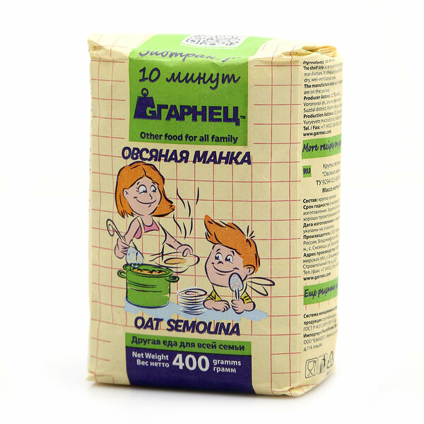 Овсяная манка ТМ Гарнец