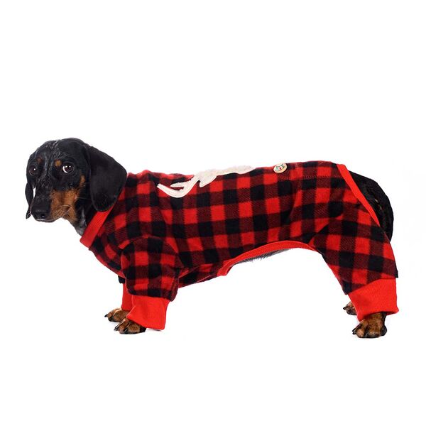 Костюм для собак Олень XS красный (унисекс)