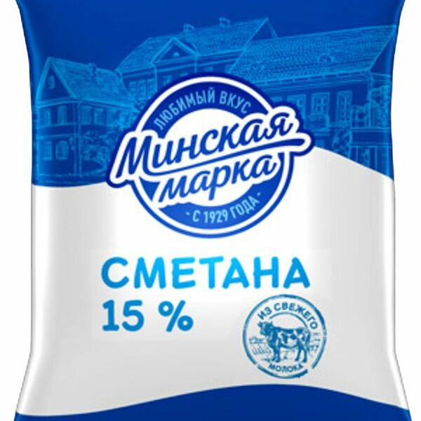 Сметана Минская марка 15% 400г