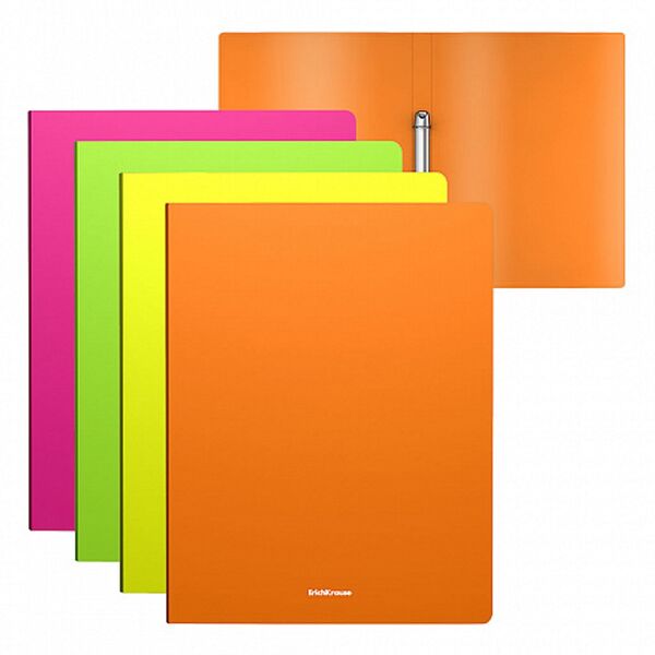 Папка на 2 кольцах ErichKrause Matt Neon, 24мм, A4, ассорти  49973 шт Erich Krause