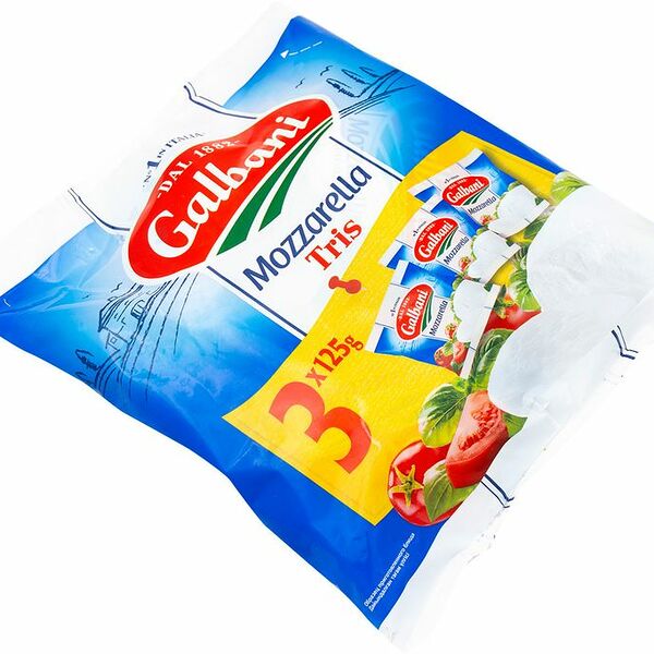 Сыр Mozzarella Tris (Моцарелла Трис) 45% 3*125г ТМ Gallbani (Гальбани)