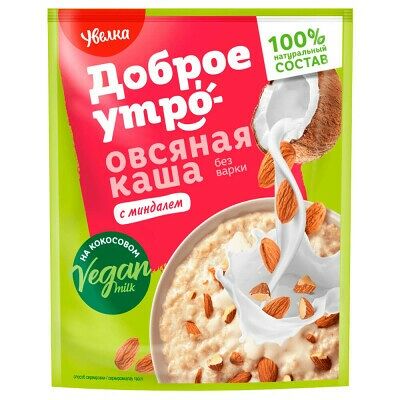 Каша быстрого приготовления овсяная с миндалем Увелка 40 г