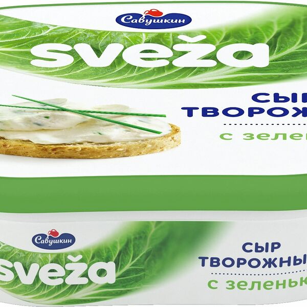 Сыр творожный SVEZA 60% с зеленью и луком ст/пп 150г Савушкин продукт