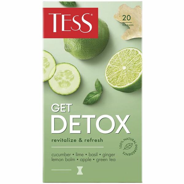 Чай зеленый байховый Tess Get Detox пакетированный 20шт