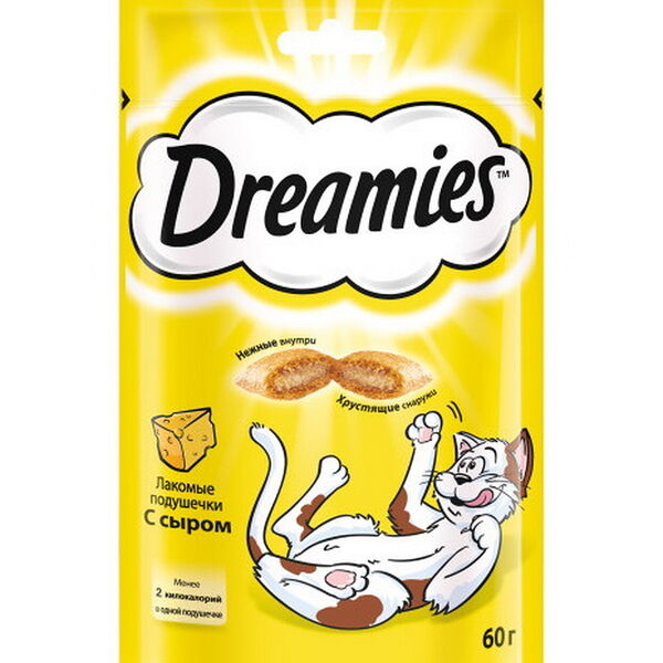 Лакомство Dreamies™ для взрослых кошек с сыром 60гр