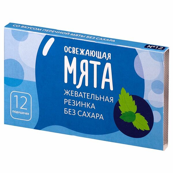 Жевательная резинка 12 шт со вкусом перечной мяты без сахара