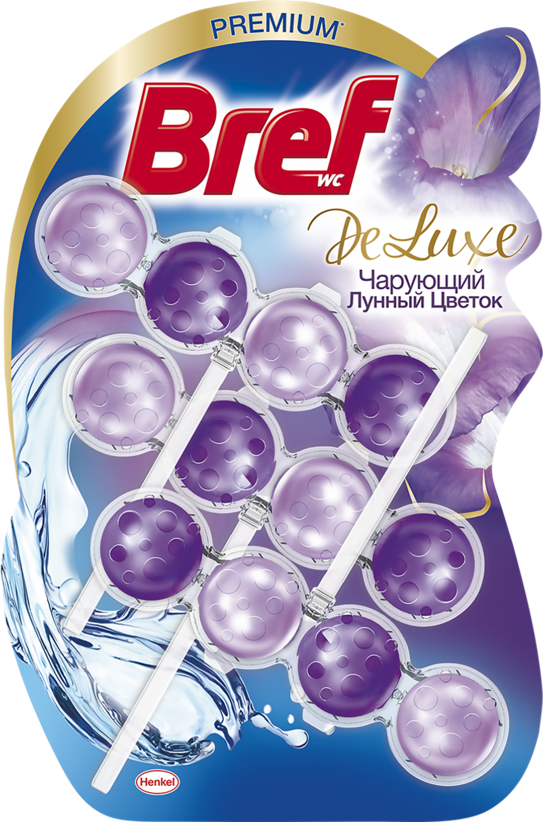 

Туалетный блок подвесной Bref Deluxe Лунный цветок, 3х50 г