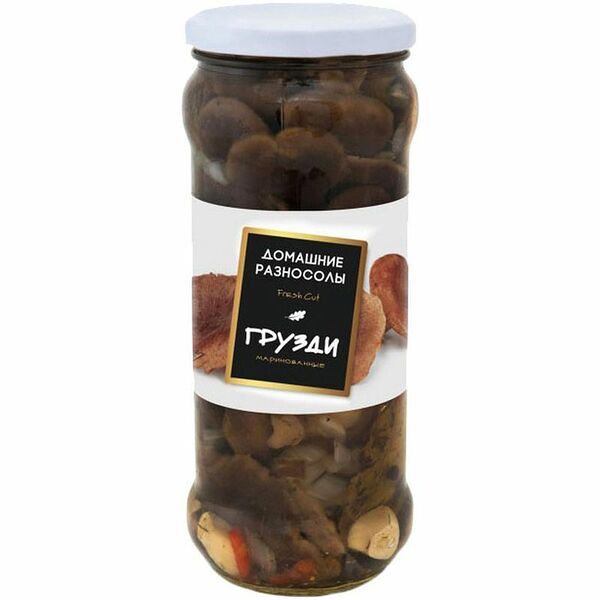 Грибы Домашние разносолы Грузди соленые стерилизованные 530г