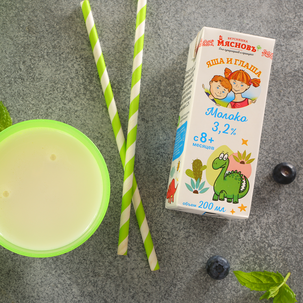 Молоко 3,2% МясновЪ Вкусняшка, 200 мл