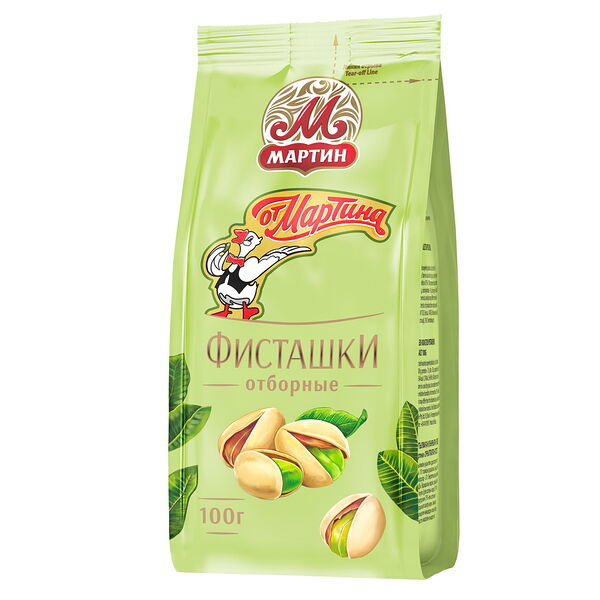 Фисташки отборные «От Мартина» обжаренные неочищенные с солью 100г