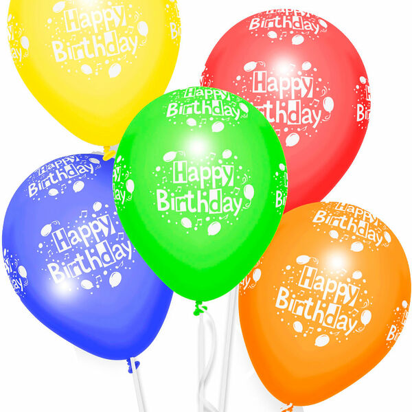 Набор шаров Пакетико Happy Birthday с рисунком