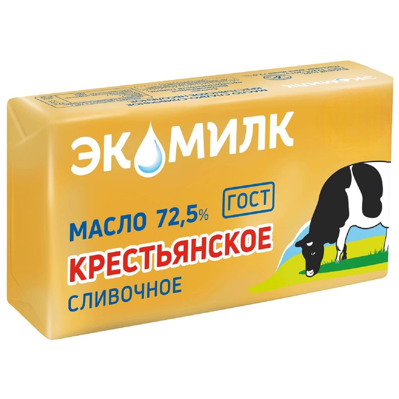 

Масло сливочное Экомилк Крестьянское 72.5% 160 г