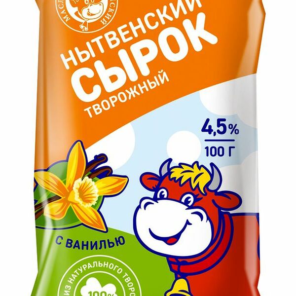Сырок творожный Маслозавод Нытвенский Ваниль 4,5% 100 г