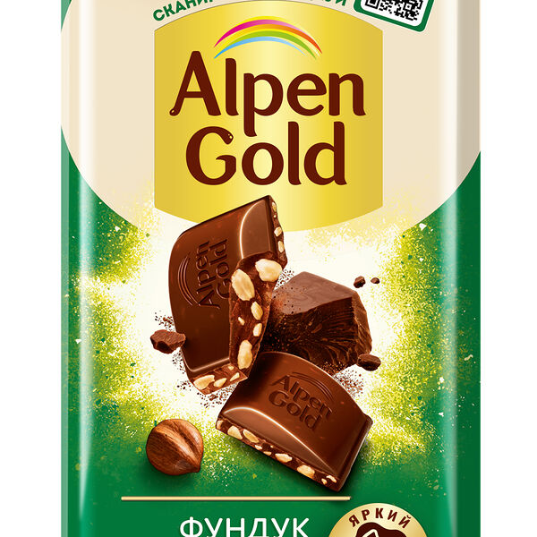 Шоколад молочный Alpen Gold с фундуком, 80 г