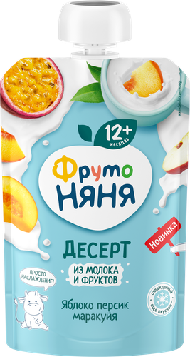 

Десерт ФрутоНяня из яблок, персиков и маракуйи с молоком и сахаром 90 г