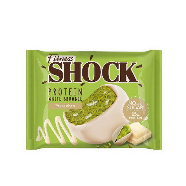 Брауни Fitnes shock potein brownie белый шоколад и фисташка 50г