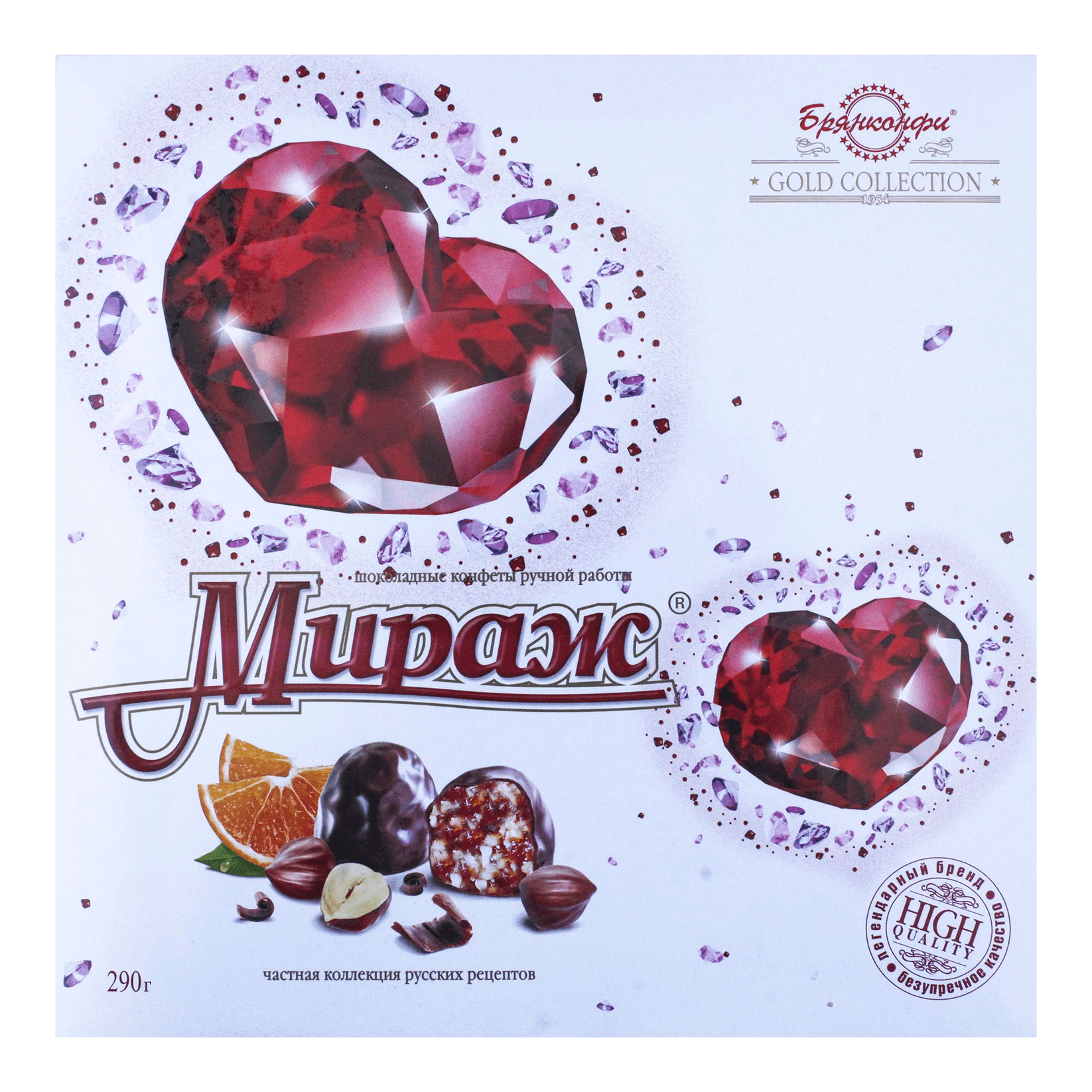 

Шоколадные конфеты Брянконфи Мираж с орехами