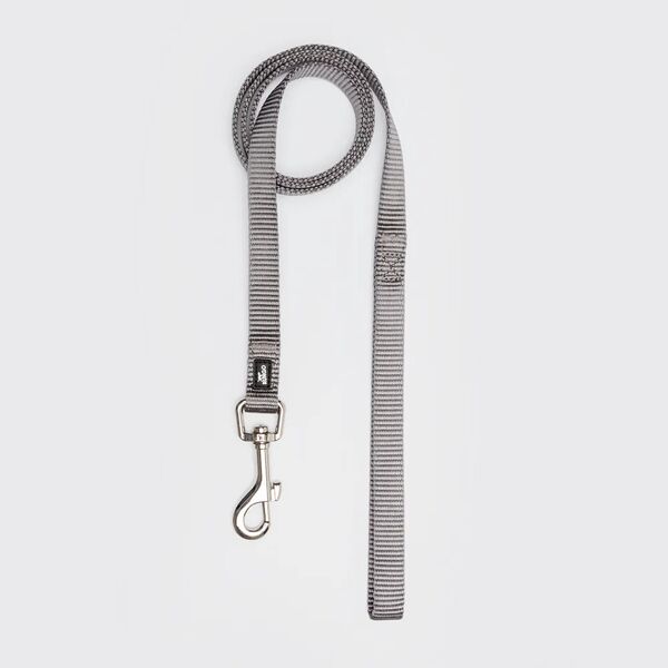 Поводок нейлоновый для собак, 15 мм, 120 см, серый
