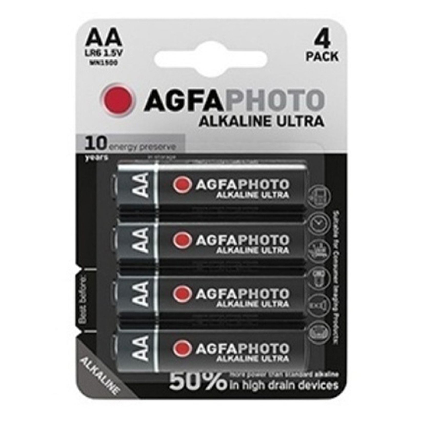 

Батарейки Ultra Alkaline Mignon AA, AgfaPhoto, 4 шт., Китай
